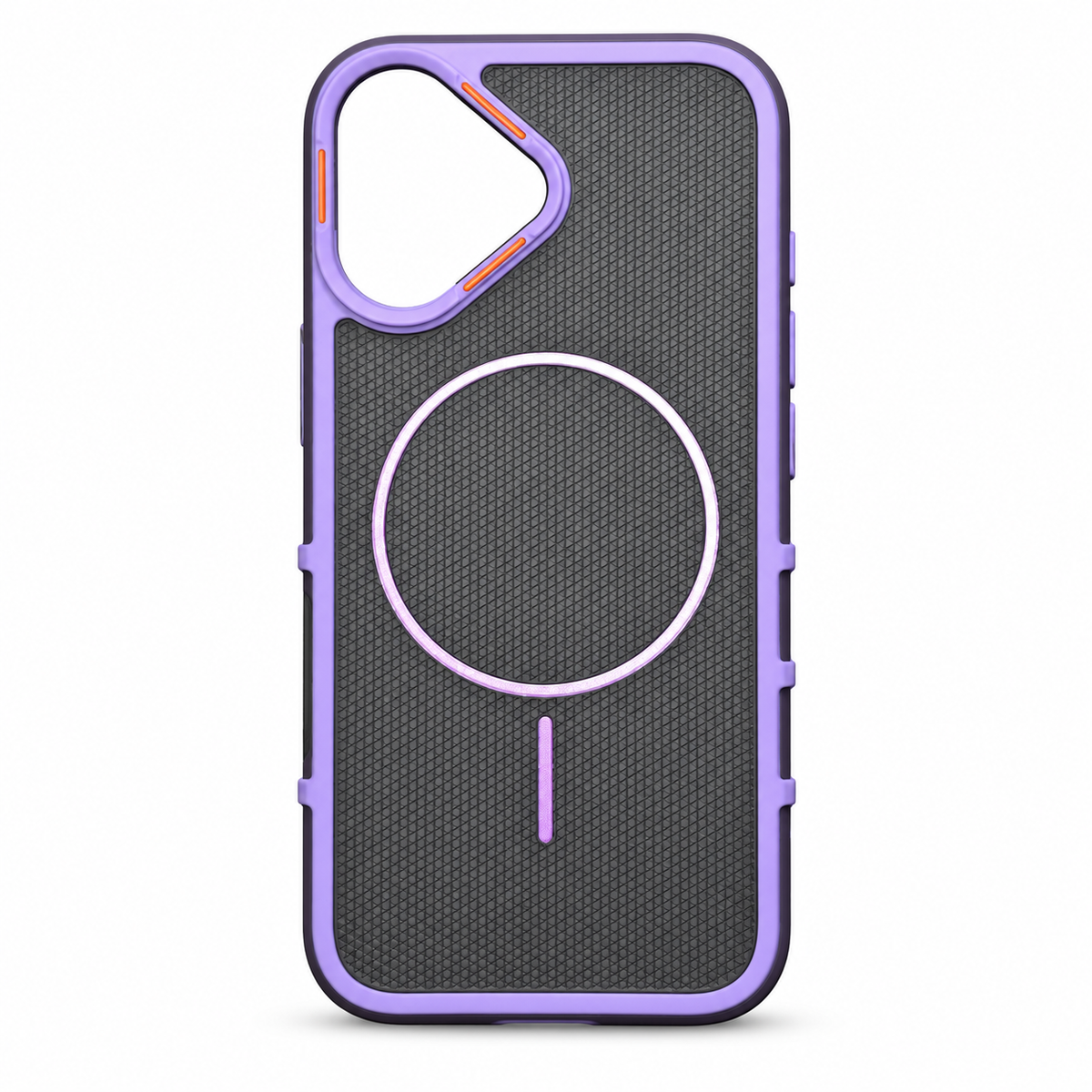 Rugged MagSafe Protective Case for iPhone 17 – Black & Purple