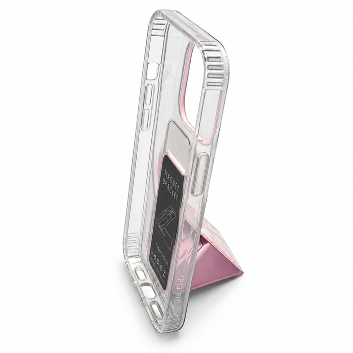 Clear Grip & Stand Protective Case for iPhone 13 Pro – Pink
