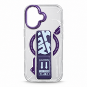 Clear & Purple Magnetic Kickstand Case for iPhone 16