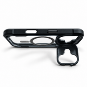 Navy Blue & Black Clear MagSafe Kickstand Case for iPhone 16
