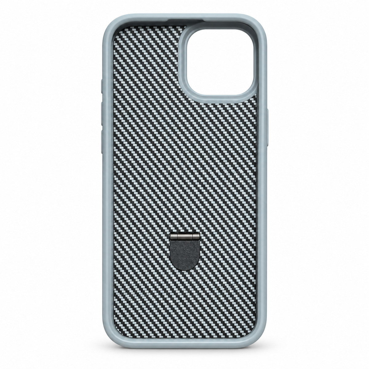 Carbon Fiber MagSafe Ring Kickstand Case for iPhone 15 – Gray