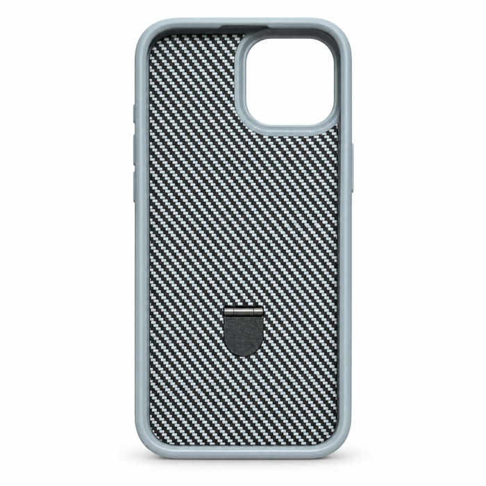 Carbon Fiber MagSafe Ring Kickstand Case for iPhone 15 – Gray