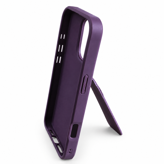 Leather-Style MagSafe Wallet Case for iPhone 16 Pro Max – Purple
