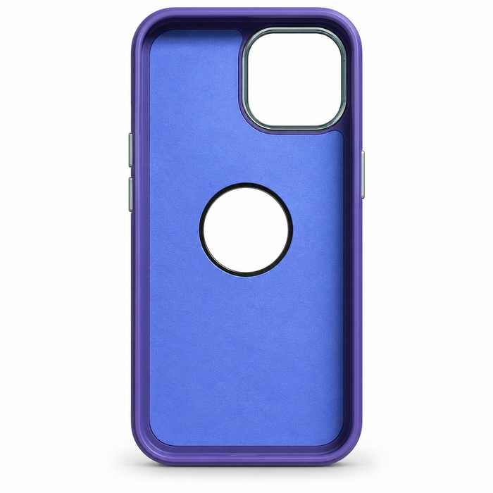 Leather-Style Magnetic Stand Case for iPhone 15 – Purple