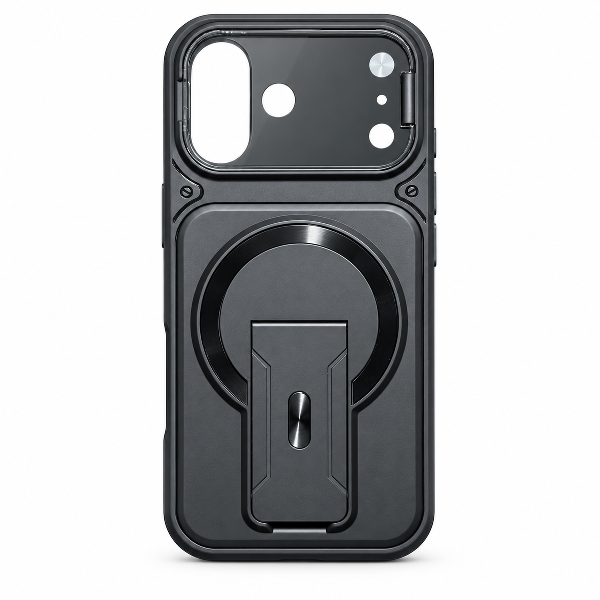 Magnetic Kickstand Protective Case for iPhone 17 – Black