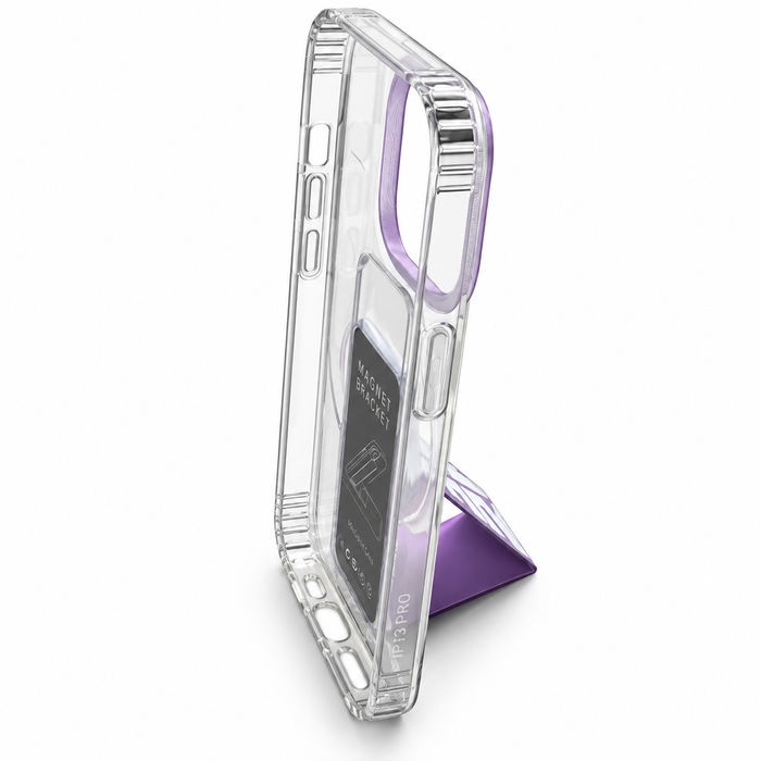 Clear Grip & Stand Protective Case for iPhone 14 Pro – Purple