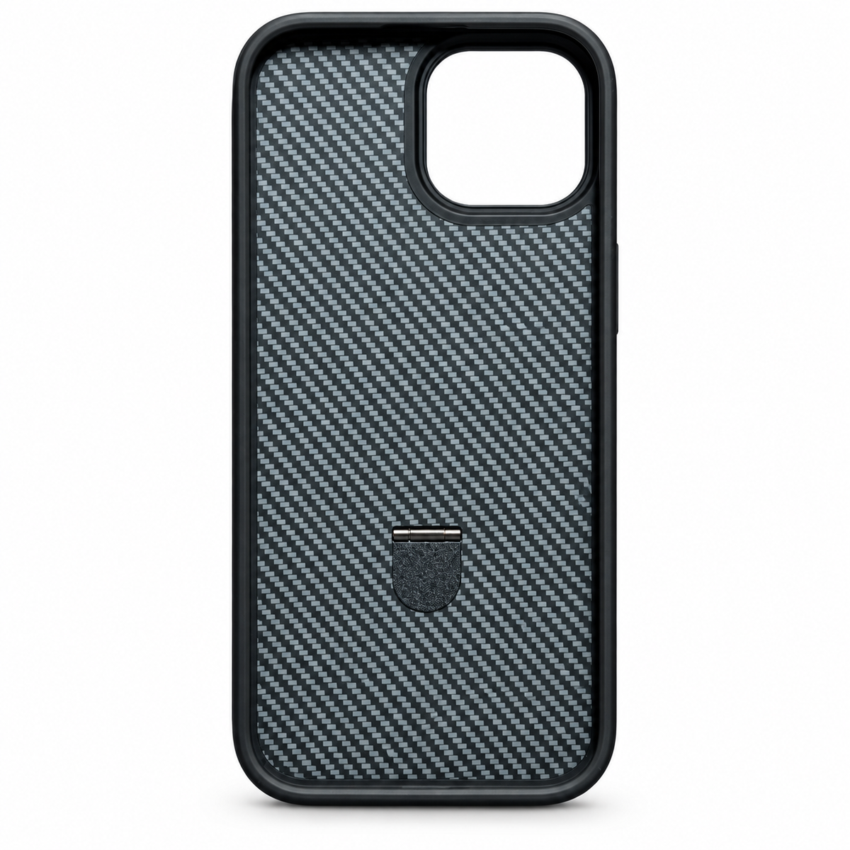 Carbon Fiber MagSafe Ring Kickstand Case for iPhone 15 – Black