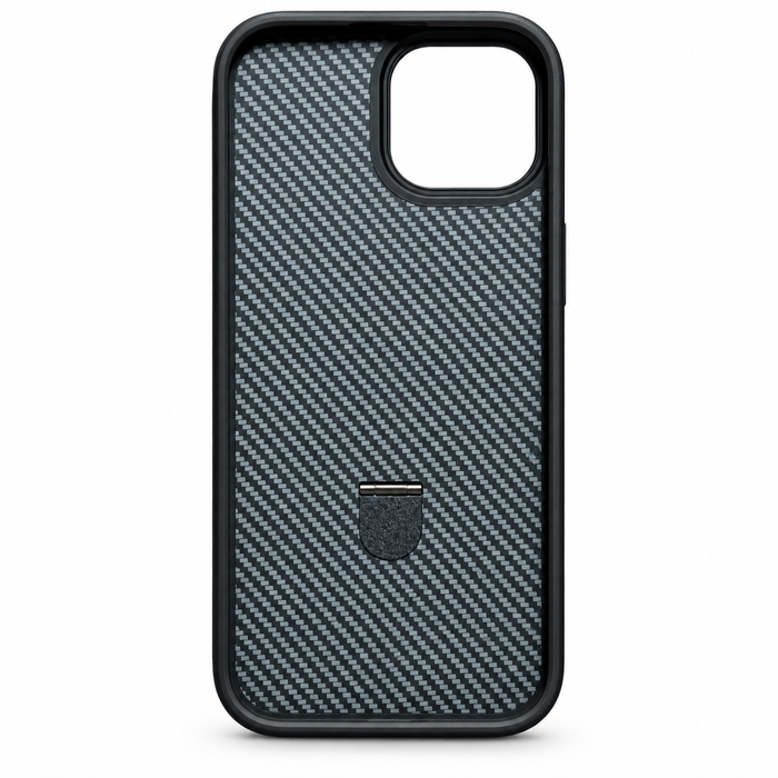 Carbon Fiber MagSafe Ring Kickstand Case for iPhone 15 – Black