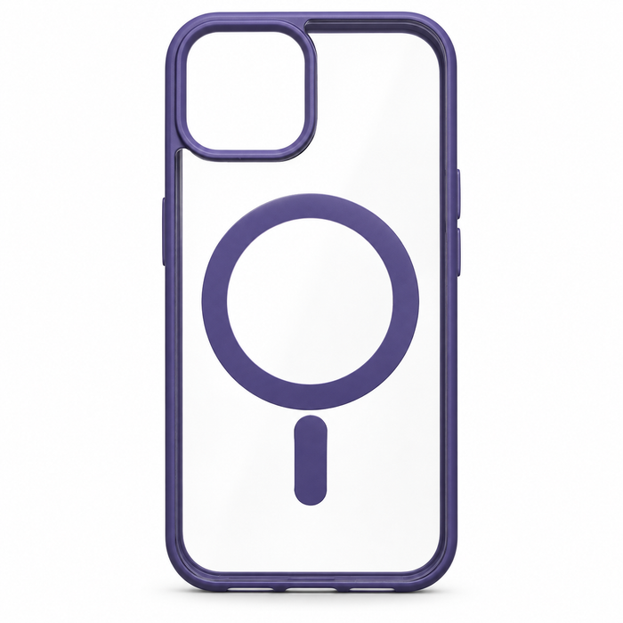 Clear MagSafe Protective Case for iPhone 15 – Purple