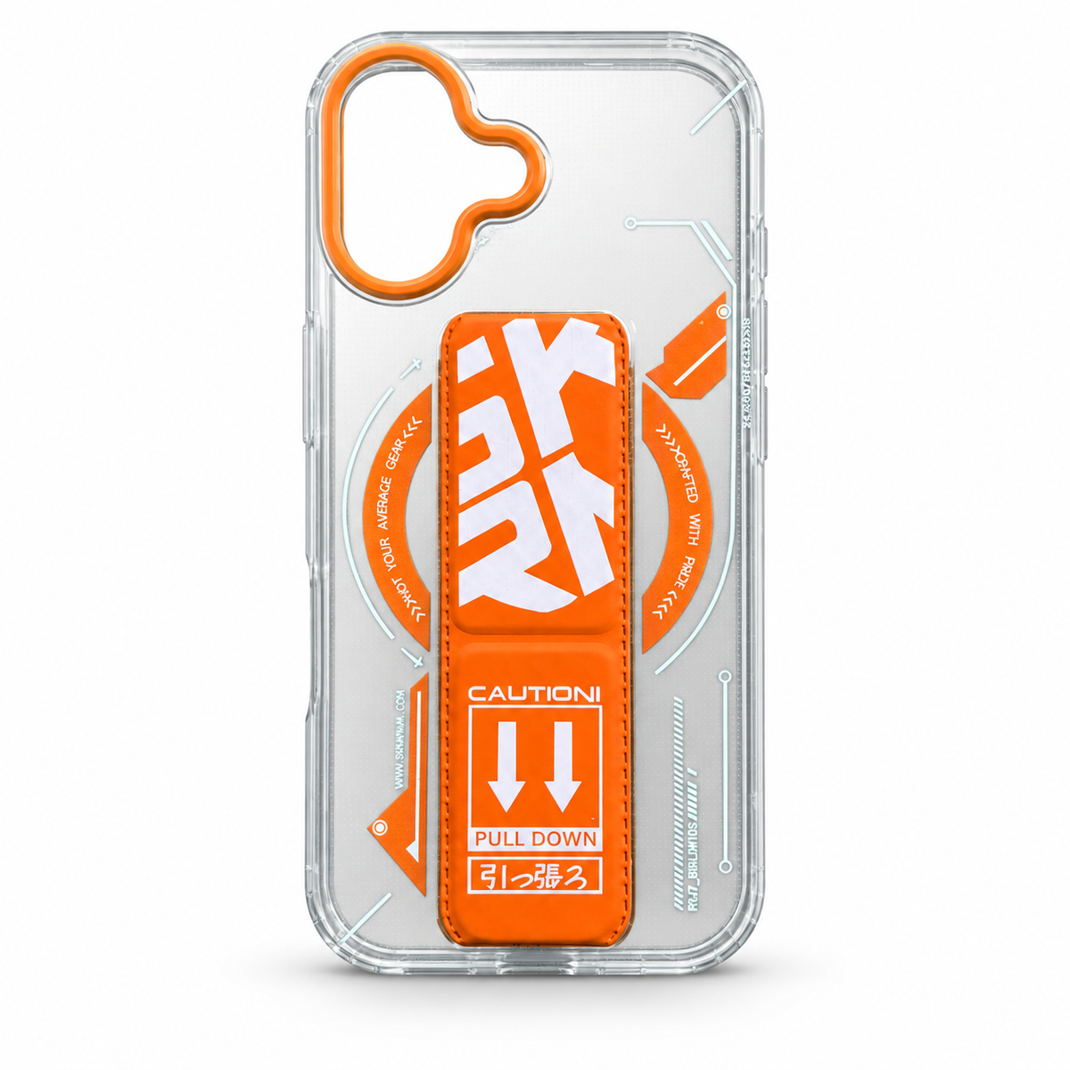 Clear Magnetic Kickstand Case for iPhone 17 – Orange