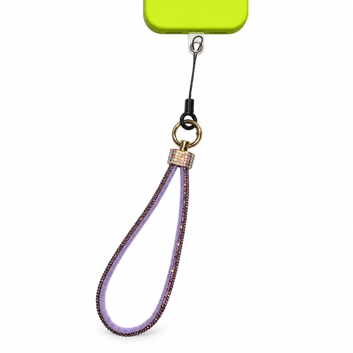 Purple Rhinestone Phone Wrist Strap