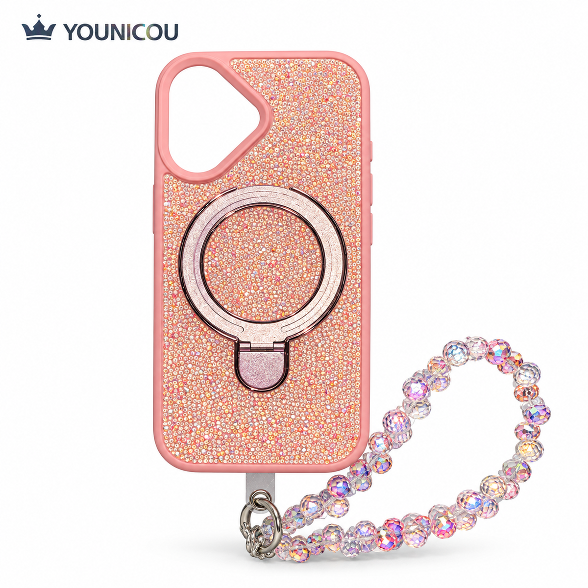 Younicou Crystal Glam Case with Stand | iPhone 17