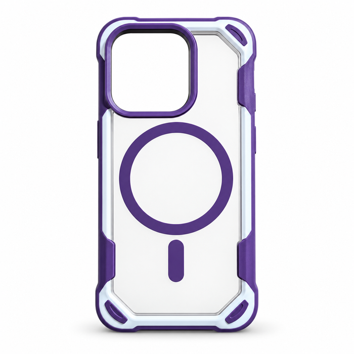 Clear MagSafe Protective Case for iPhone 16 Pro – Purple
