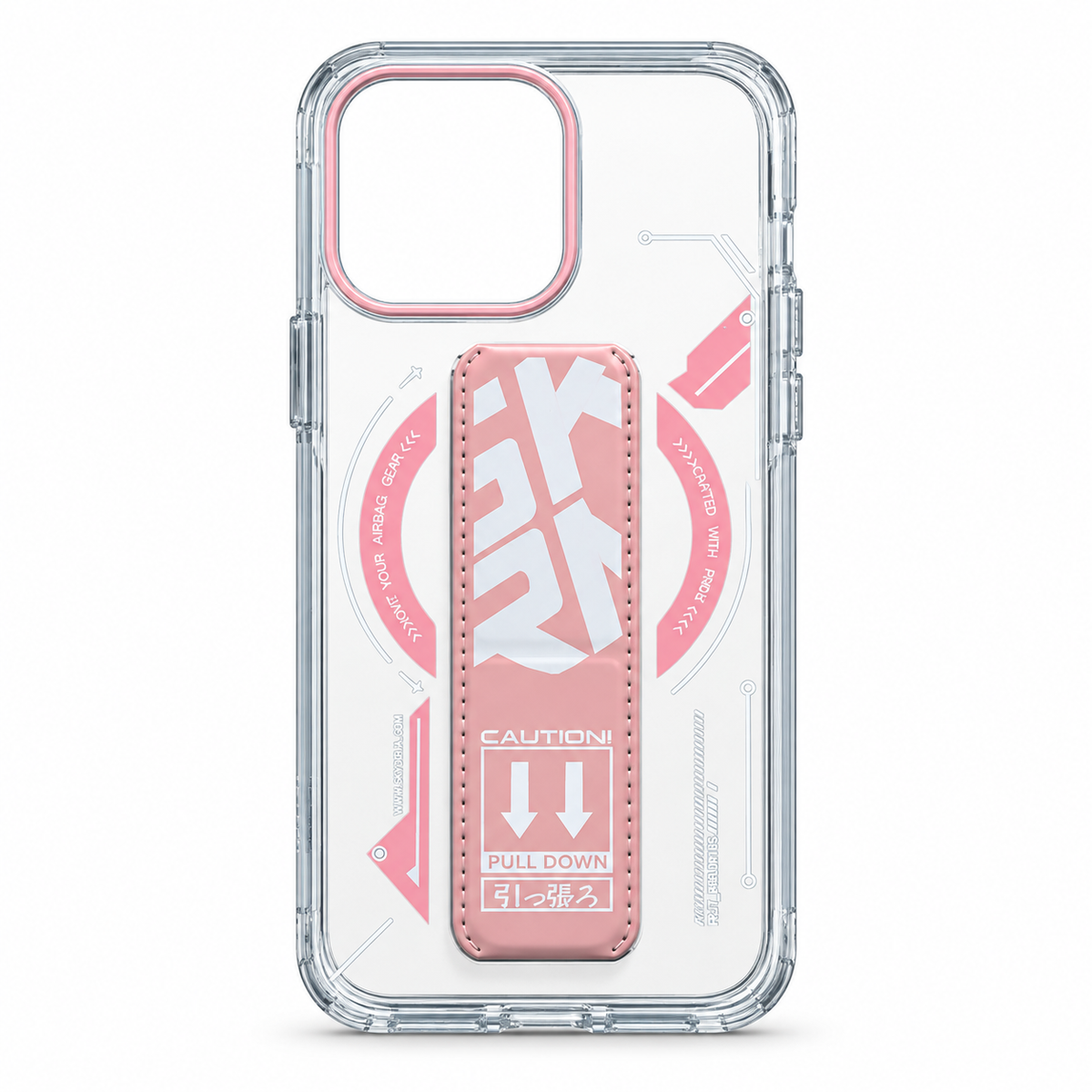Clear Grip & Stand Protective Case for iPhone 13 Pro – Pink
