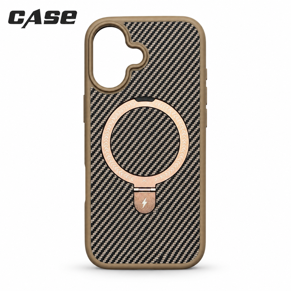 Carbon Fiber MagSafe Stand Case | iPhone 17