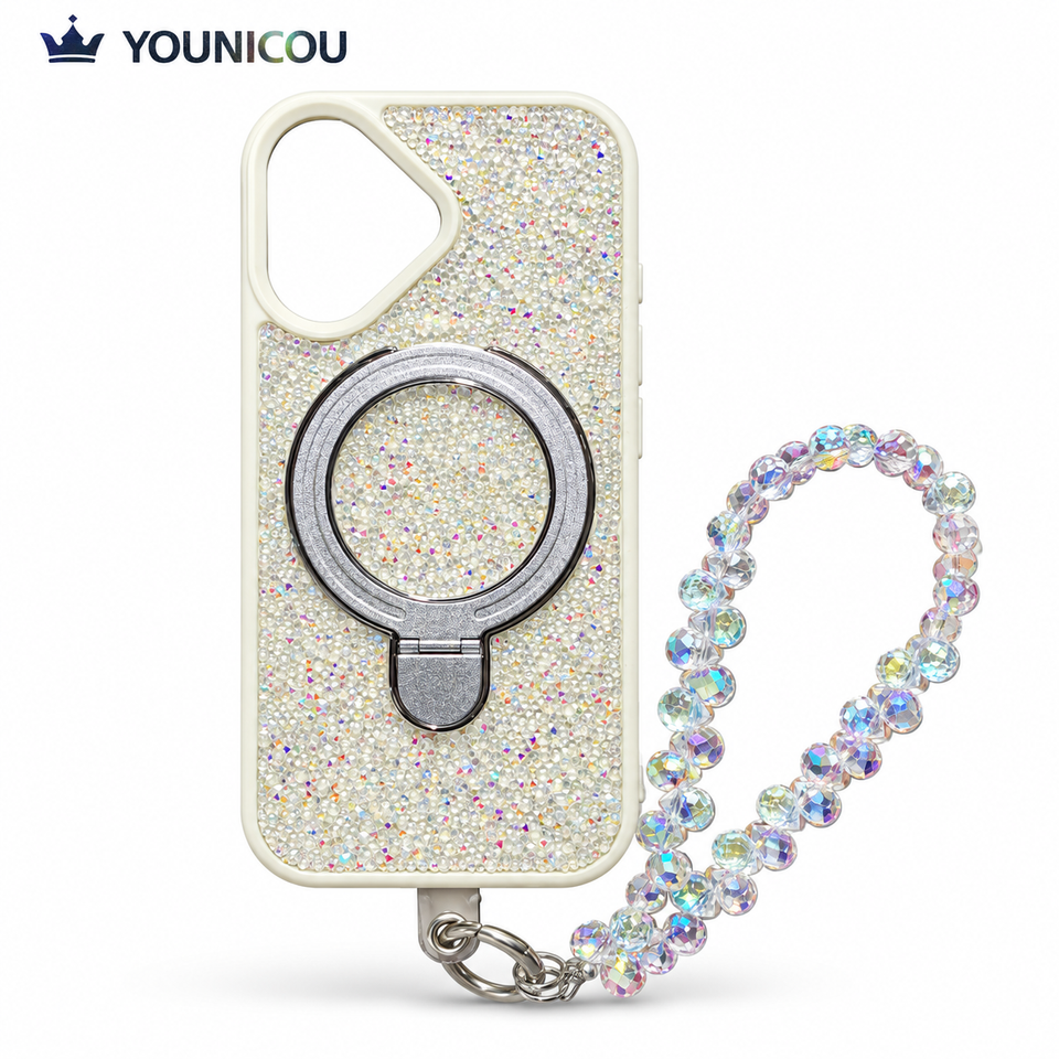 Younicou Crystal Glam Case with Stand | iPhone 17