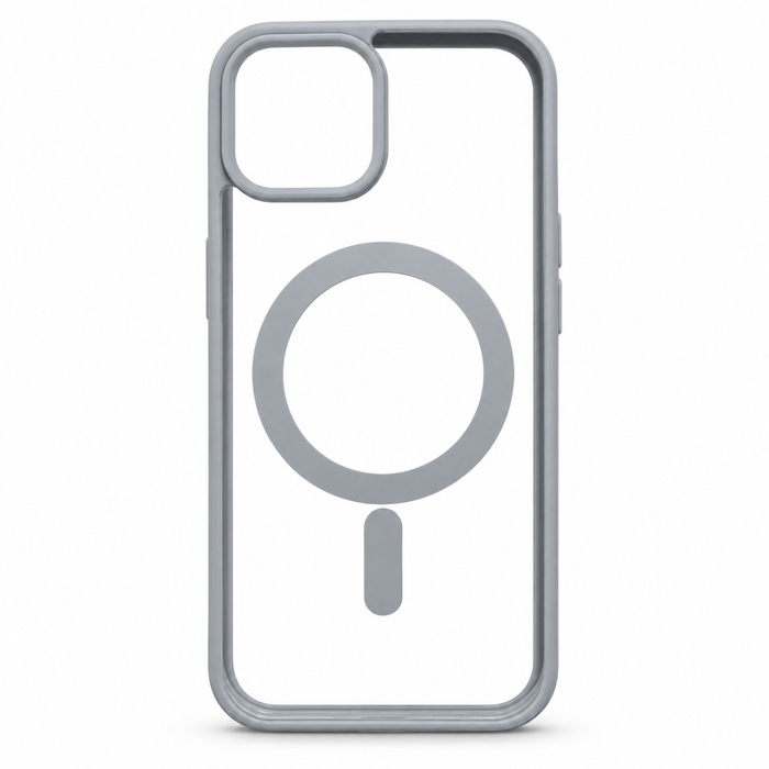 Clear MagSafe Protective Case for iPhone 15 – Gray