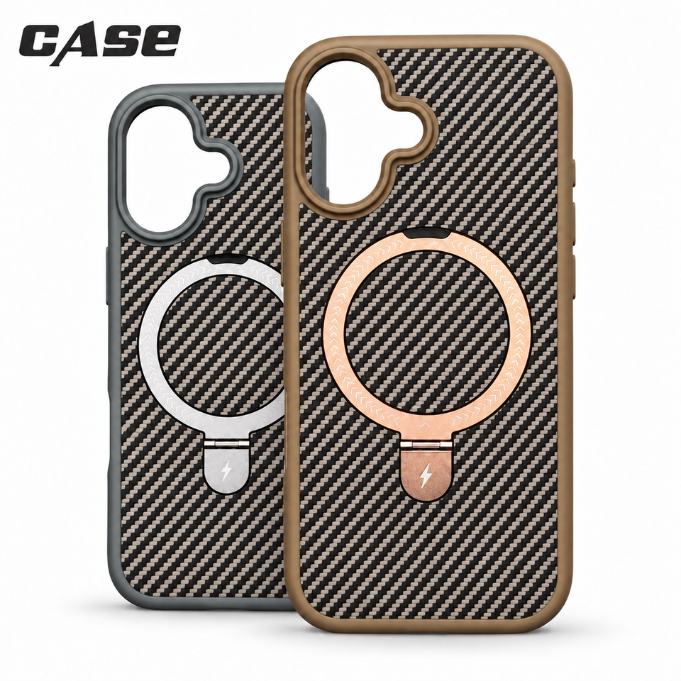 Carbon Fiber MagSafe Stand Case | iPhone 17