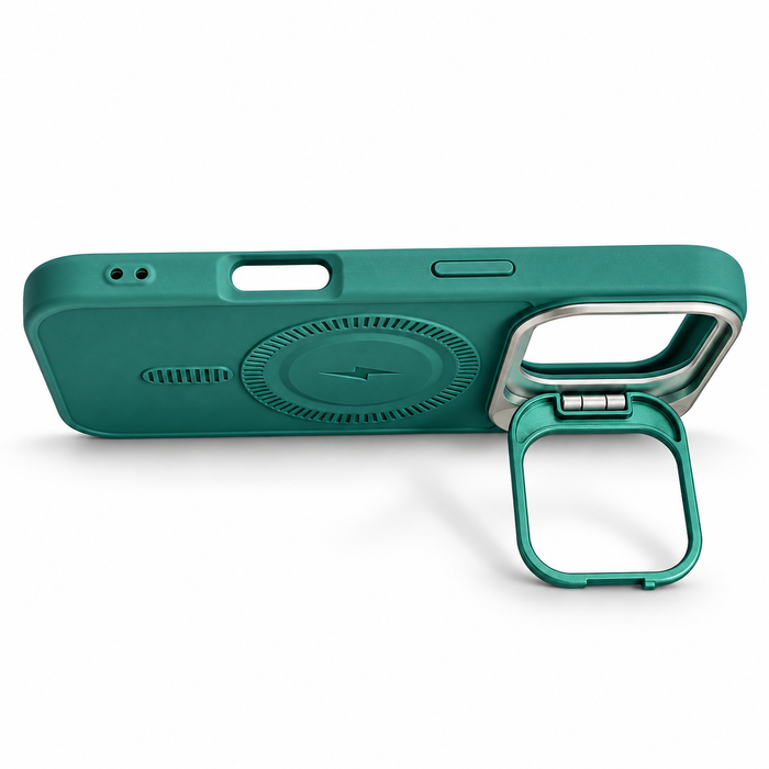 Emerald Green MagSafe Kickstand Case for iPhone 16 – Camera Ring Stand