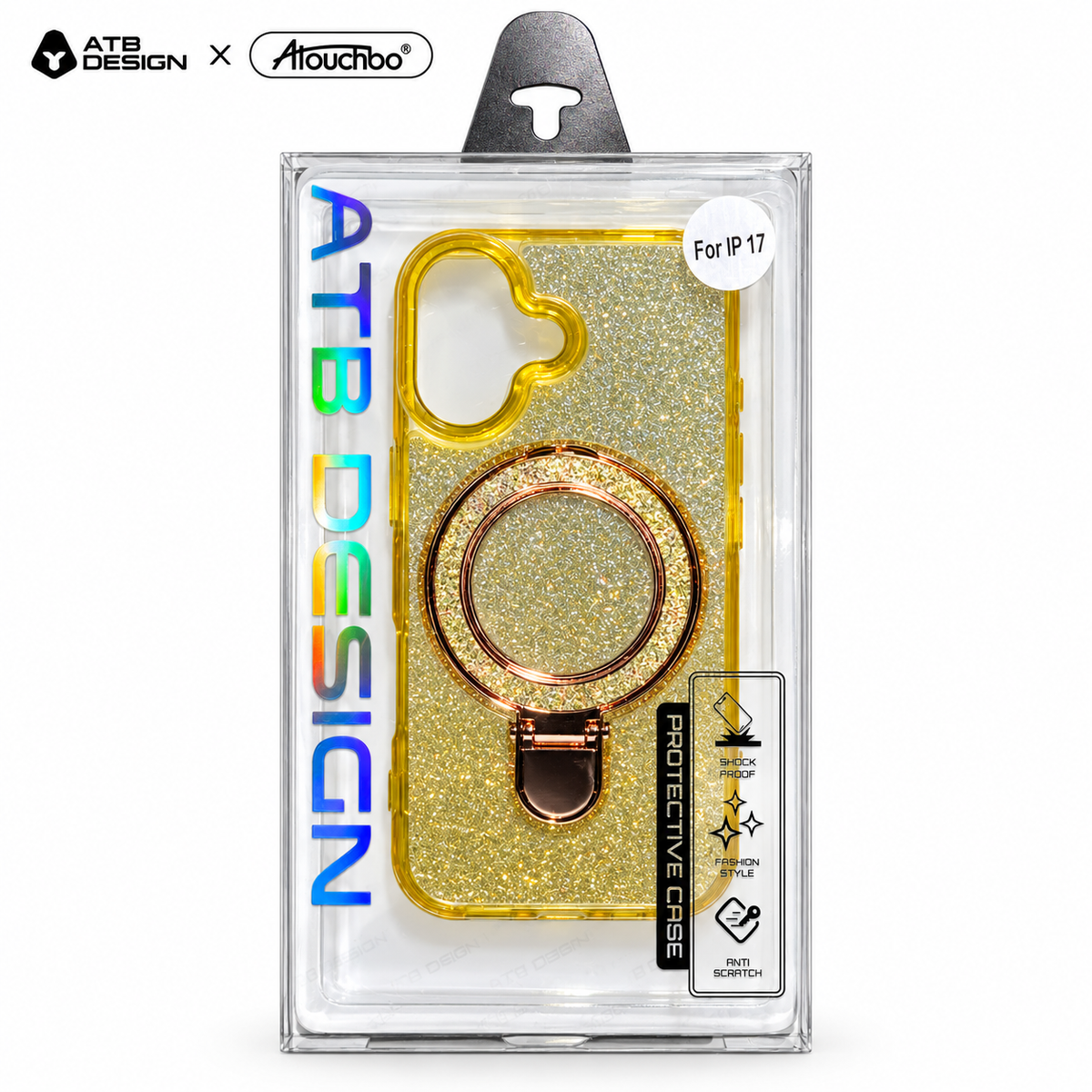 ATB Design × Atouchbo Glitter Ring Stand Case | iPhone 17