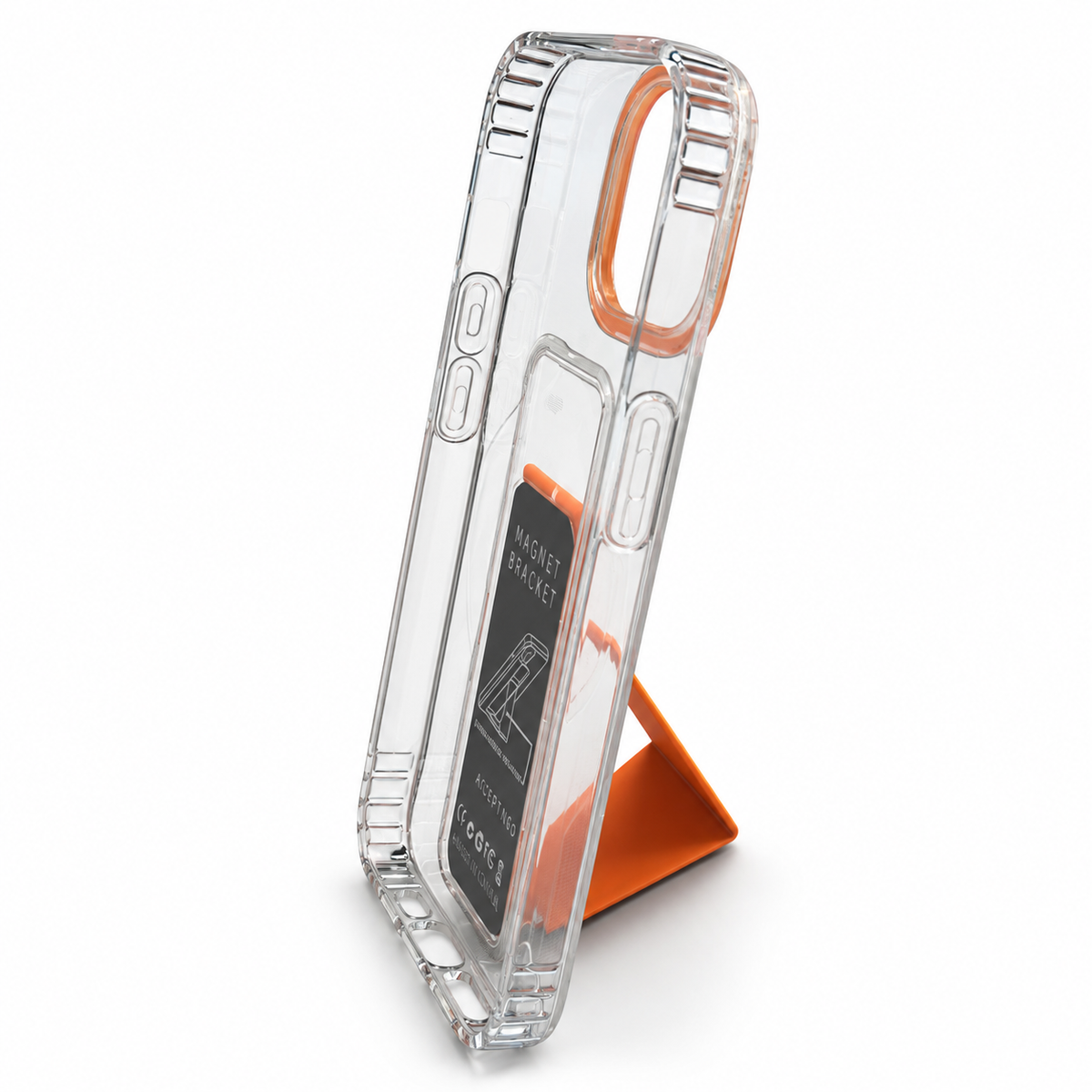 Clear Kickstand Protective Case for iPhone 13 & 14 – Orange