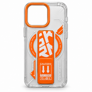 Clear Protective Case with Kickstand for iPhone 15 Pro Max – Orange