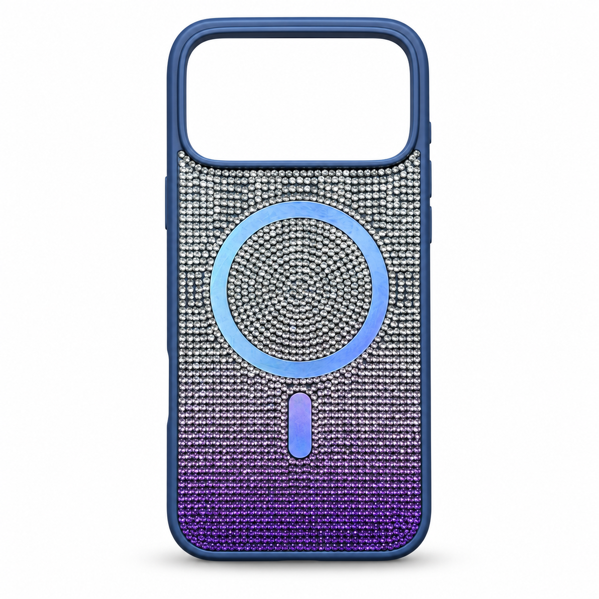 Rhinestone MagSafe Case for iPhone 17 Pro Max – Blue & Purple