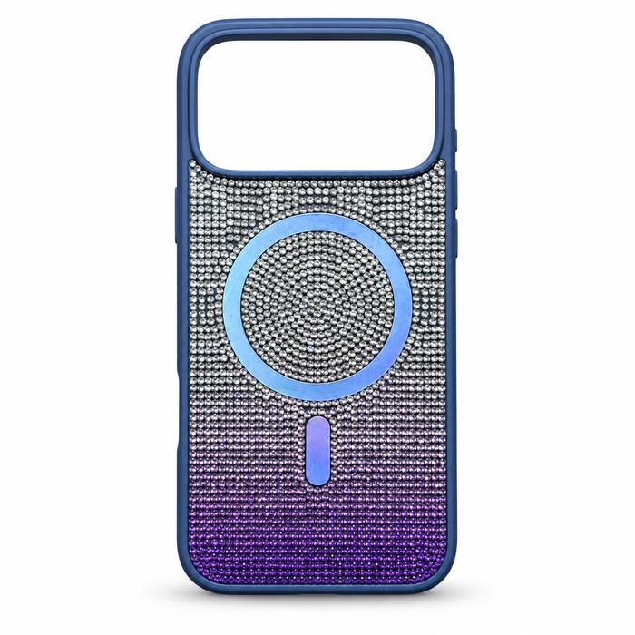 Rhinestone MagSafe Case for iPhone 17 Pro Max – Blue & Purple