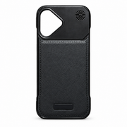 Leather-Style Protective Case for iPhone 17 – Black
