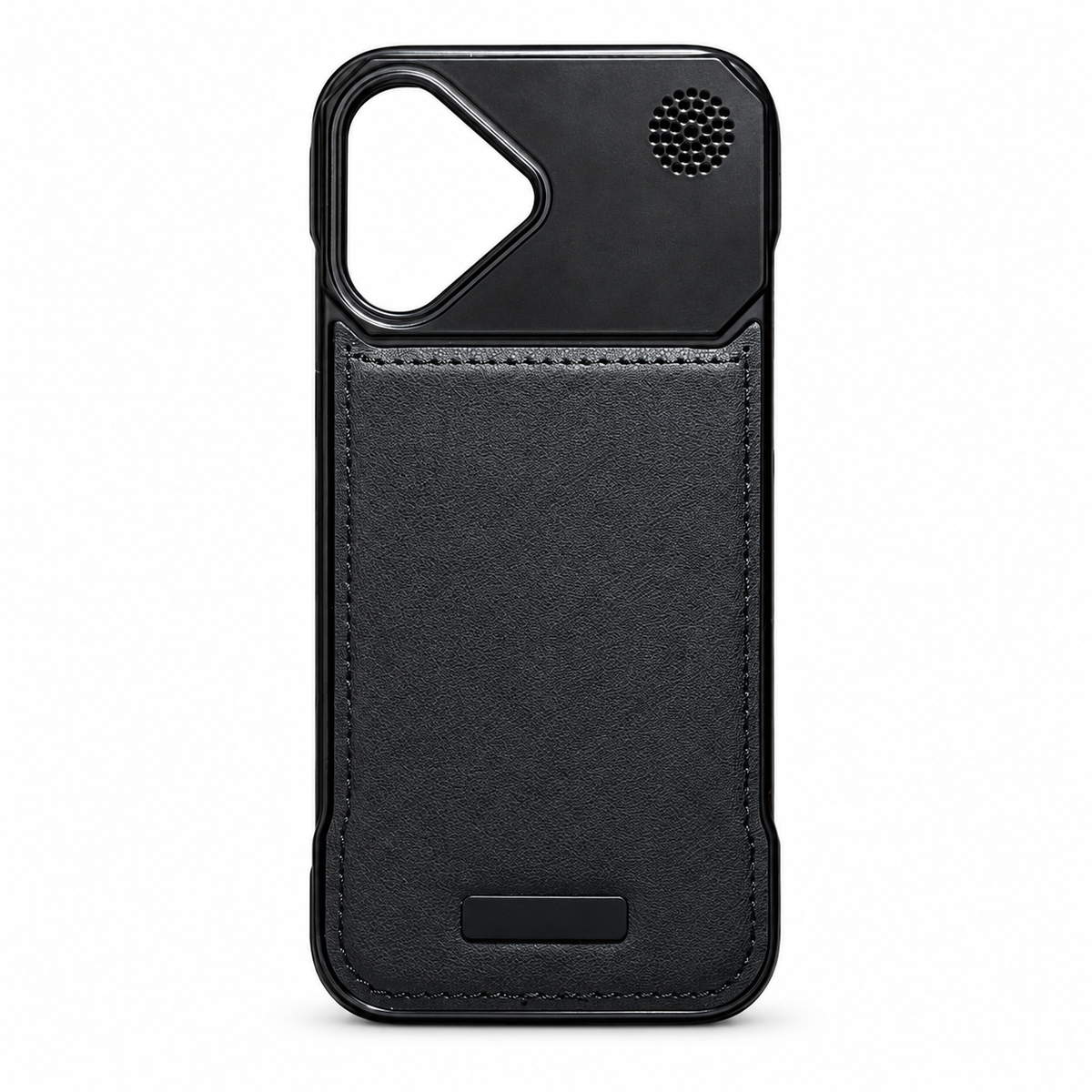Leather-Style Protective Case for iPhone 17 – Black