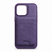Leather-Style MagSafe Wallet Case for iPhone 16 Pro Max – Purple