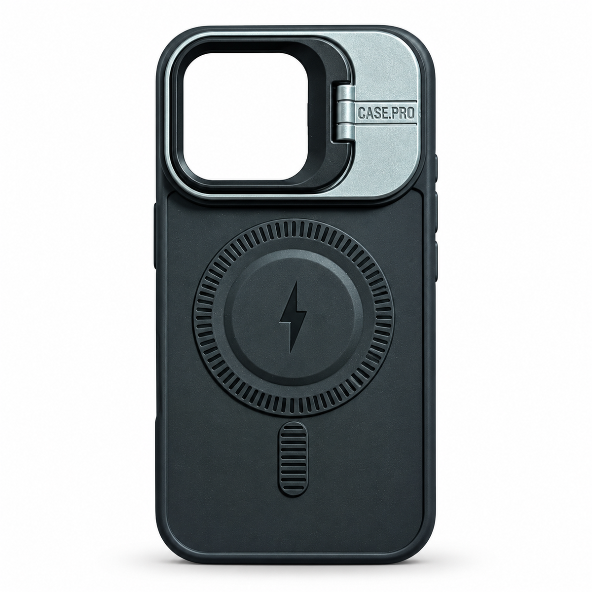 Black MagSafe Kickstand Case for iPhone 16 – Camera Ring Stand