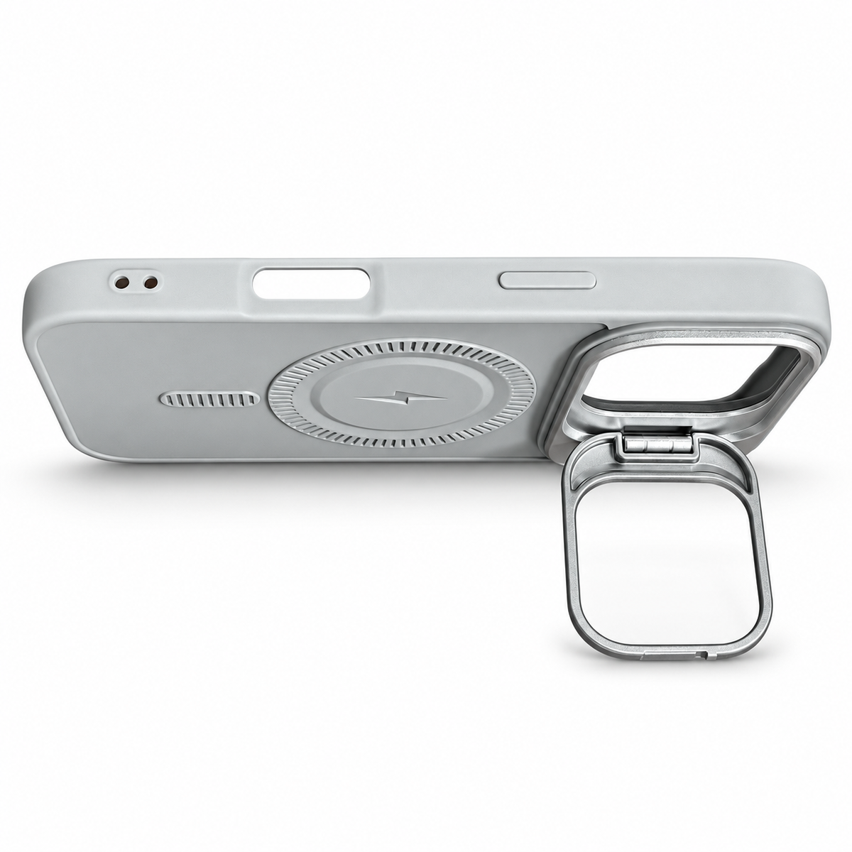 MagSafe Protective Case with Camera Kickstand for iPhone 16 Pro – Gray & Silver