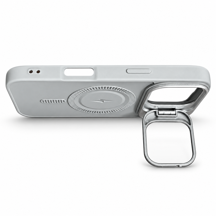 MagSafe Protective Case with Camera Kickstand for iPhone 16 Pro – Gray & Silver