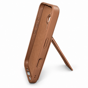Leather-Style MagSafe Protective Case with Card Holder for iPhone 16 – Brown