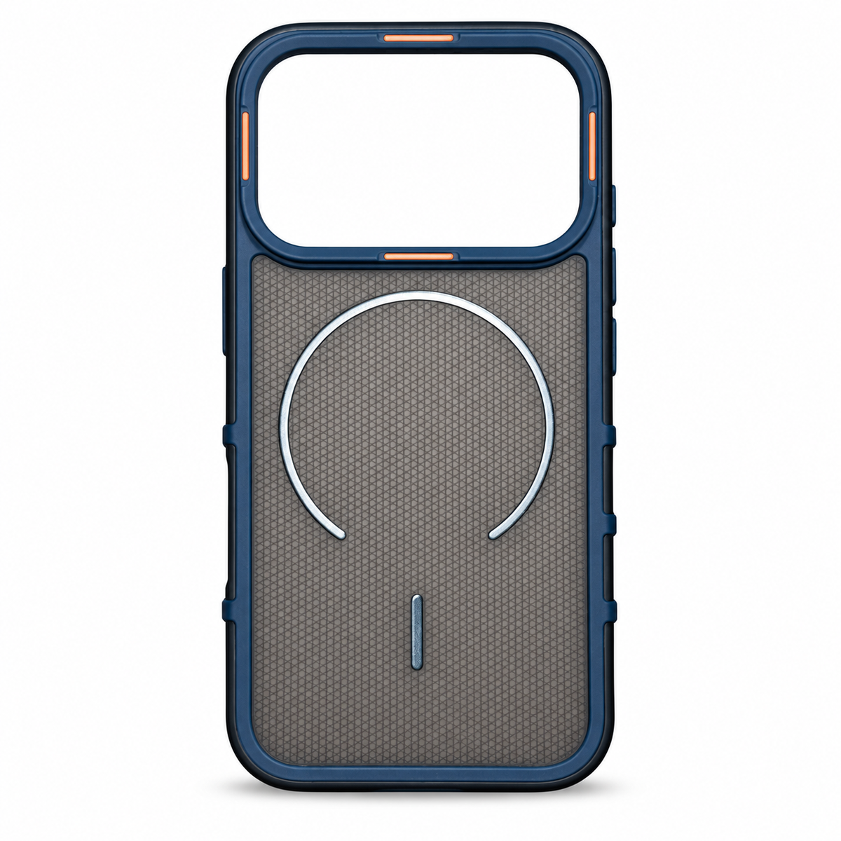 Textured MagSafe Protective Case for iPhone 17 Pro – Navy Blue & Gray