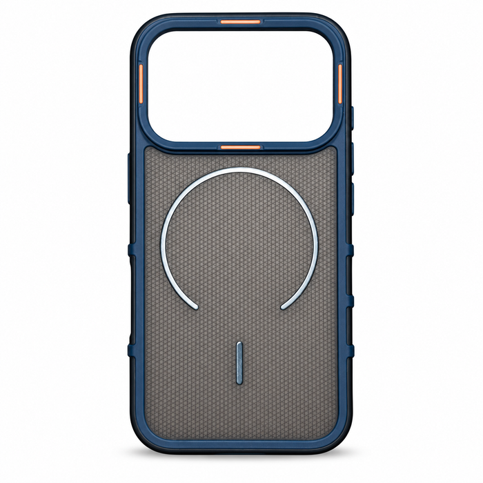 Textured MagSafe Protective Case for iPhone 17 Pro – Navy Blue & Gray