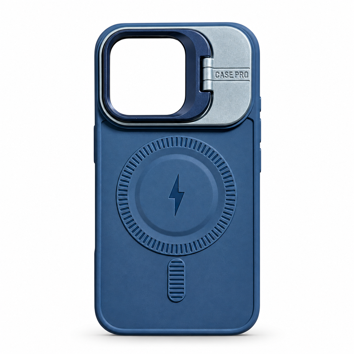 Navy Blue MagSafe Kickstand Case for iPhone 16 – Camera Stand Design
