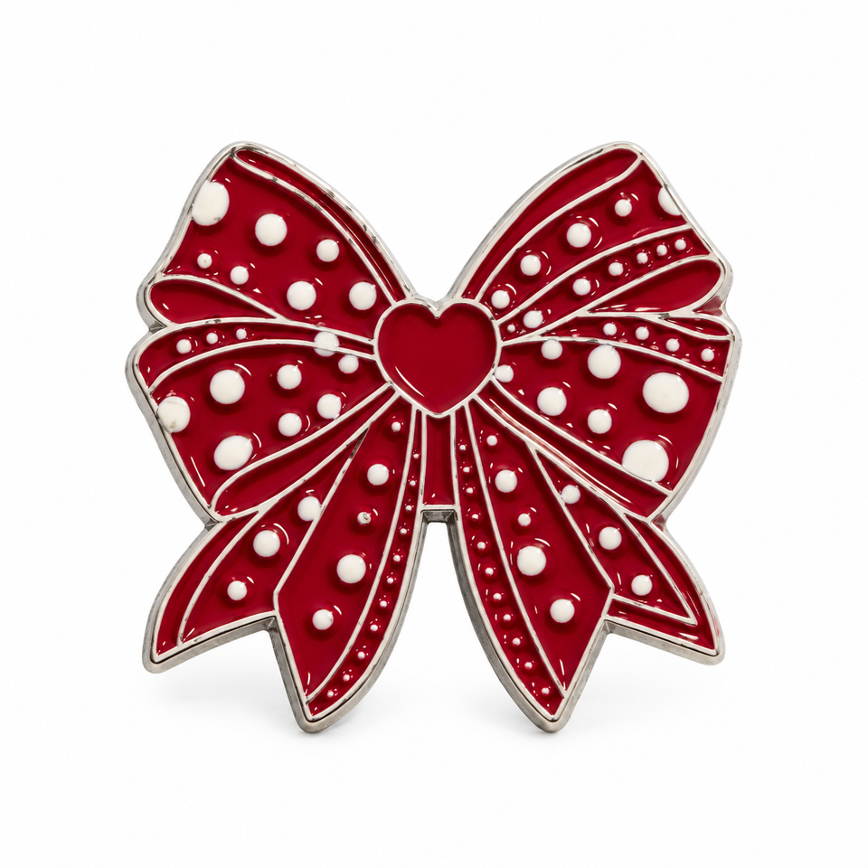 Red Bow Metal Sticker