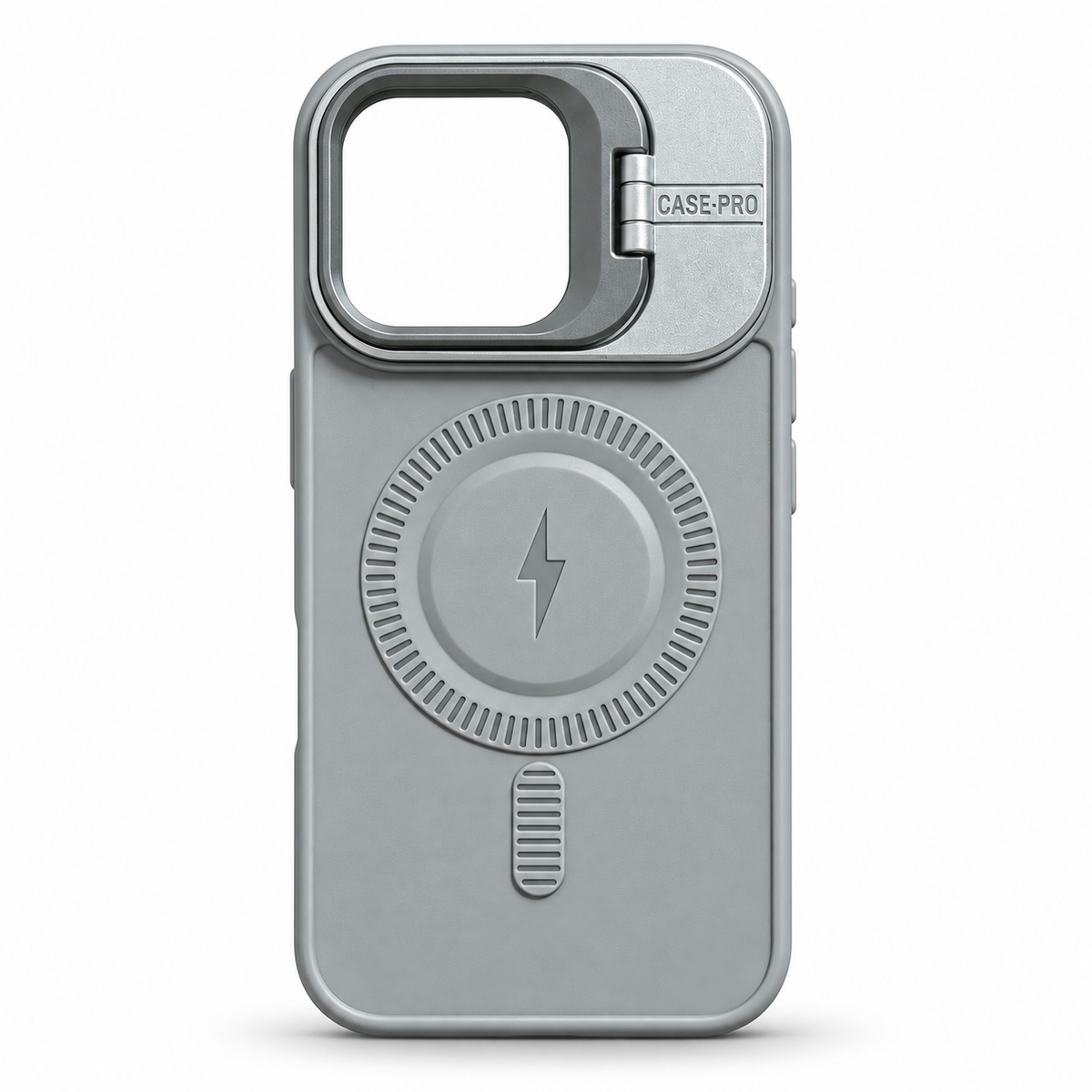 Silver MagSafe Kickstand Case for iPhone 16 – Camera Ring Stand