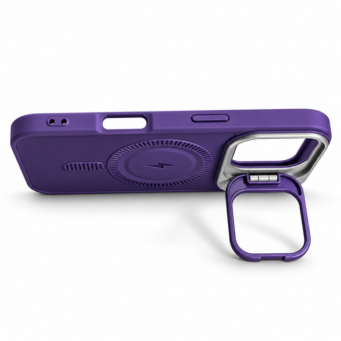 Purple MagSafe Kickstand Case for iPhone 16 – Camera Ring Stand