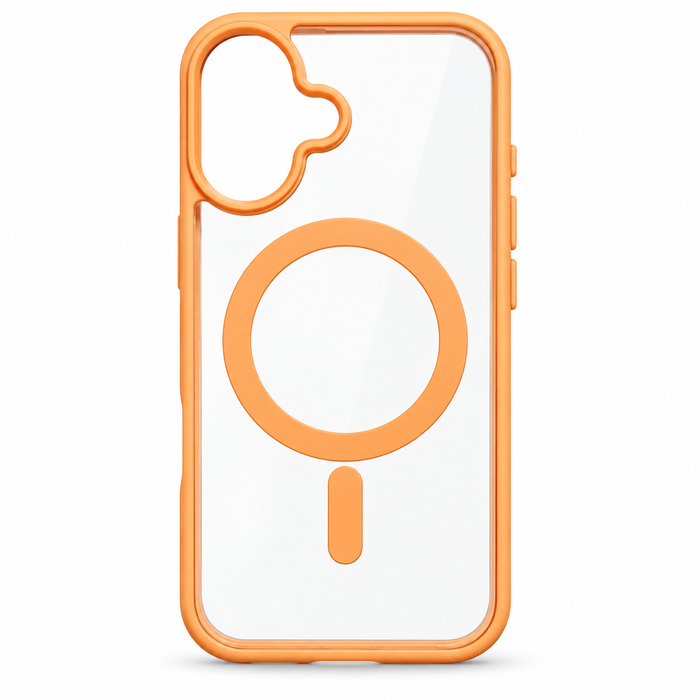 Clear MagSafe Case for iPhone 17 – Orange