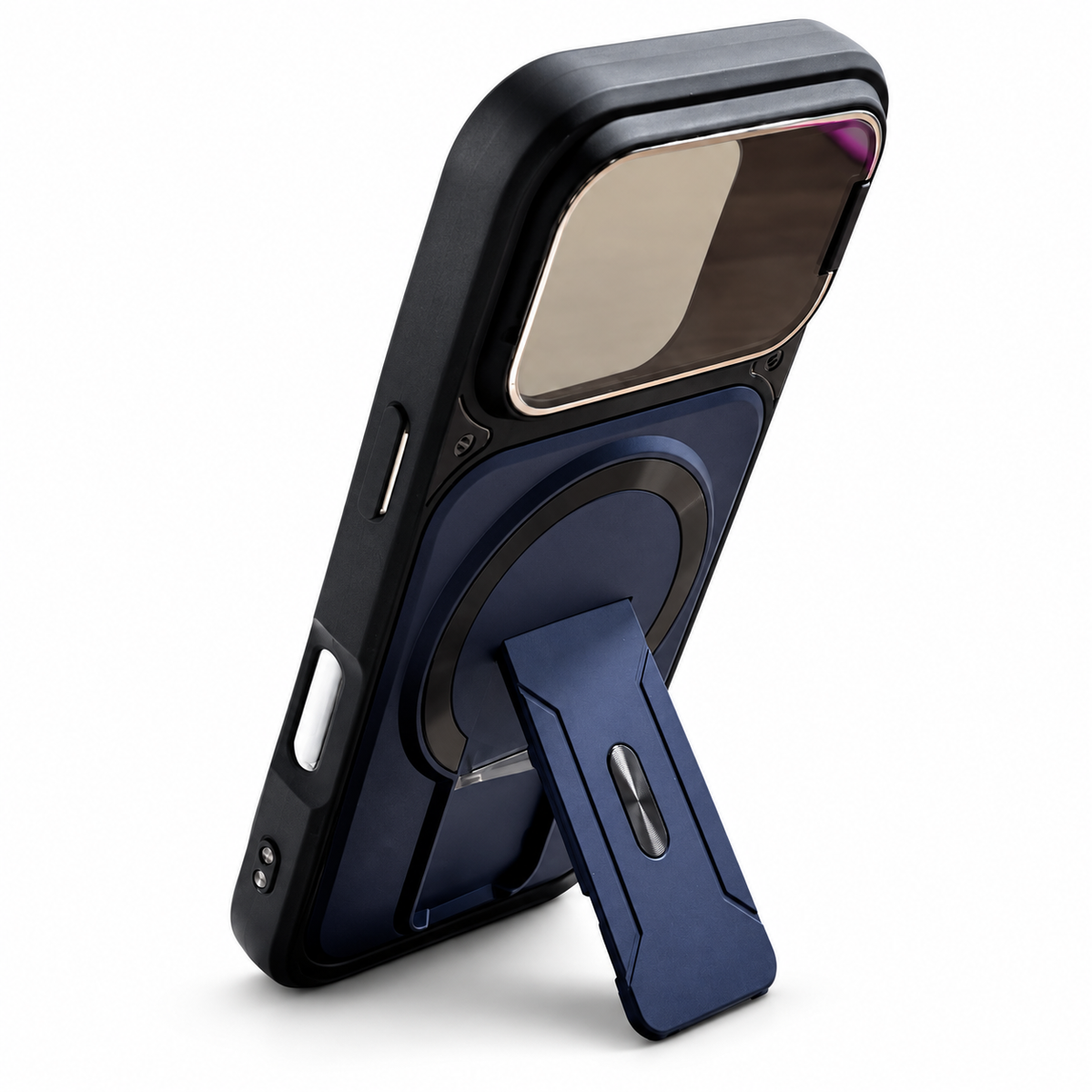 Magnetic Kickstand Case with Camera Cover for iPhone 17 Pro – Blue