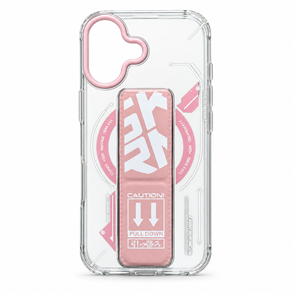 Clear Magnetic Kickstand Case for iPhone 17 – Pink