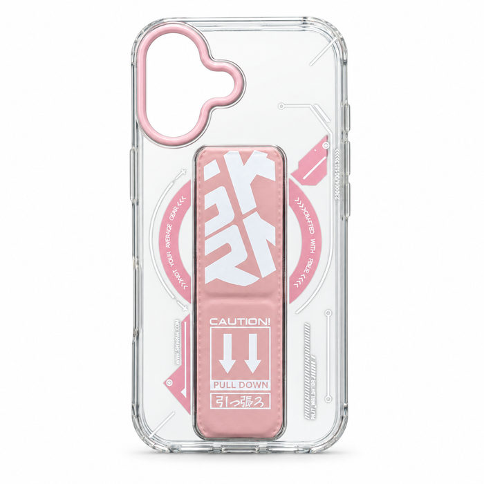 Clear Magnetic Kickstand Case for iPhone 17 – Pink