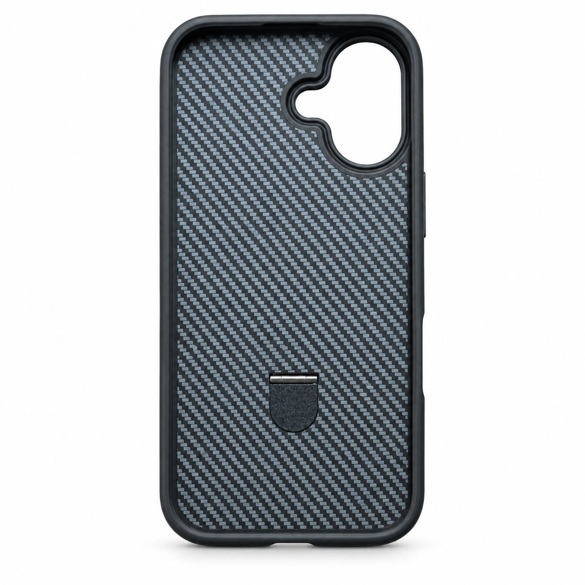 Carbon Fiber MagSafe Kickstand Case for iPhone 17 – Black