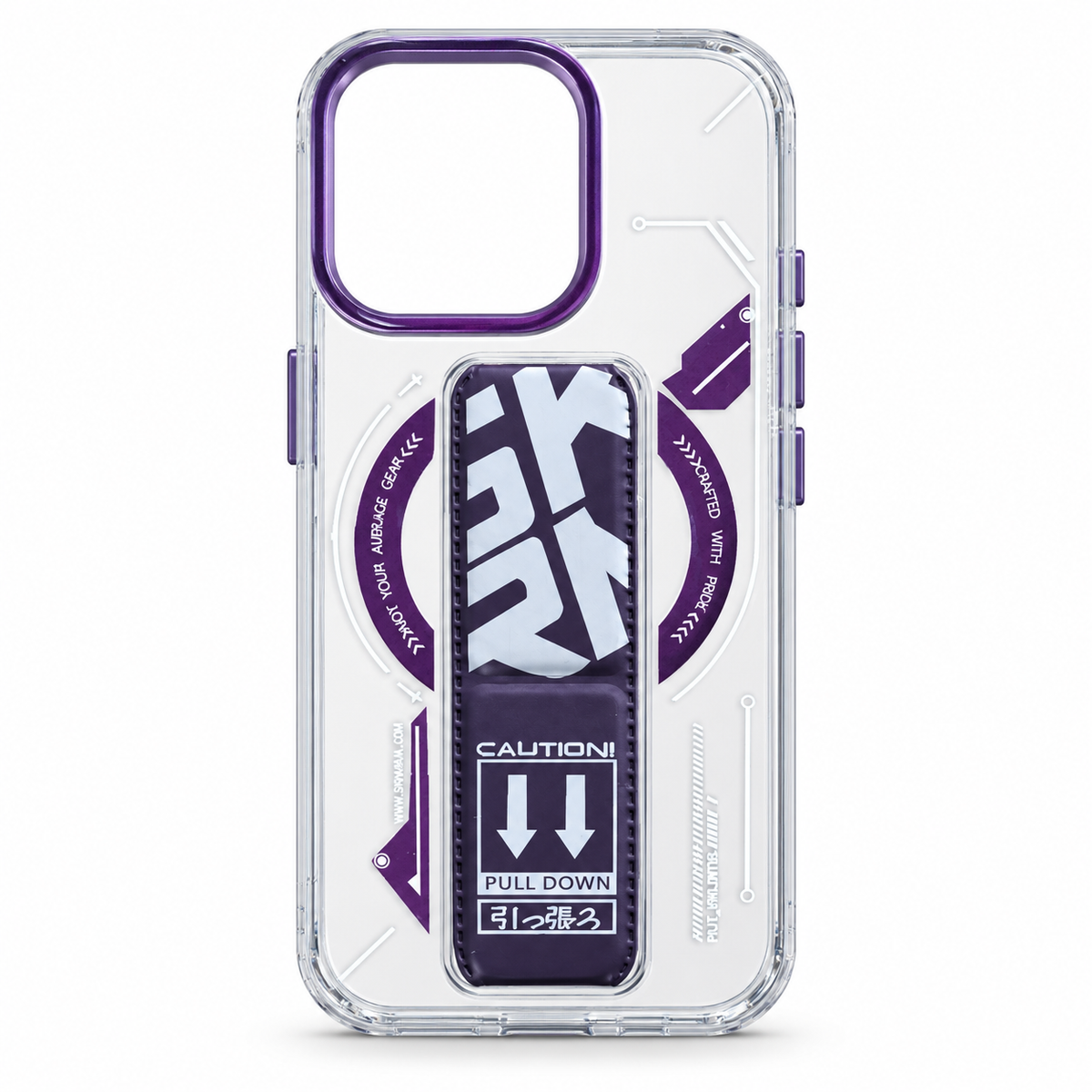 Clear Grip & Stand Protective Case for iPhone 14 Pro – Purple