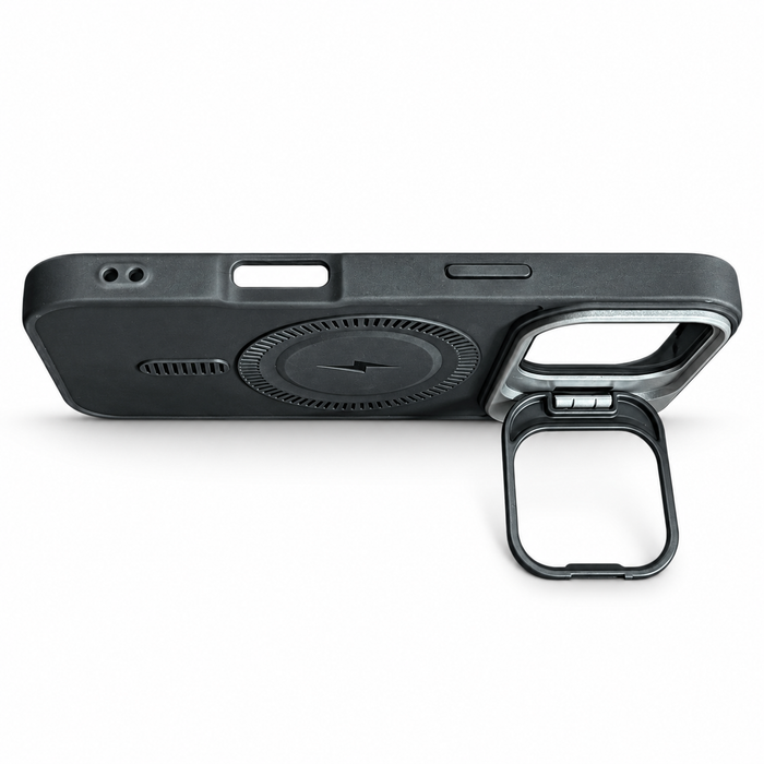 MagSafe Protective Case with Camera Kickstand for iPhone 16 Pro – Black & Silver