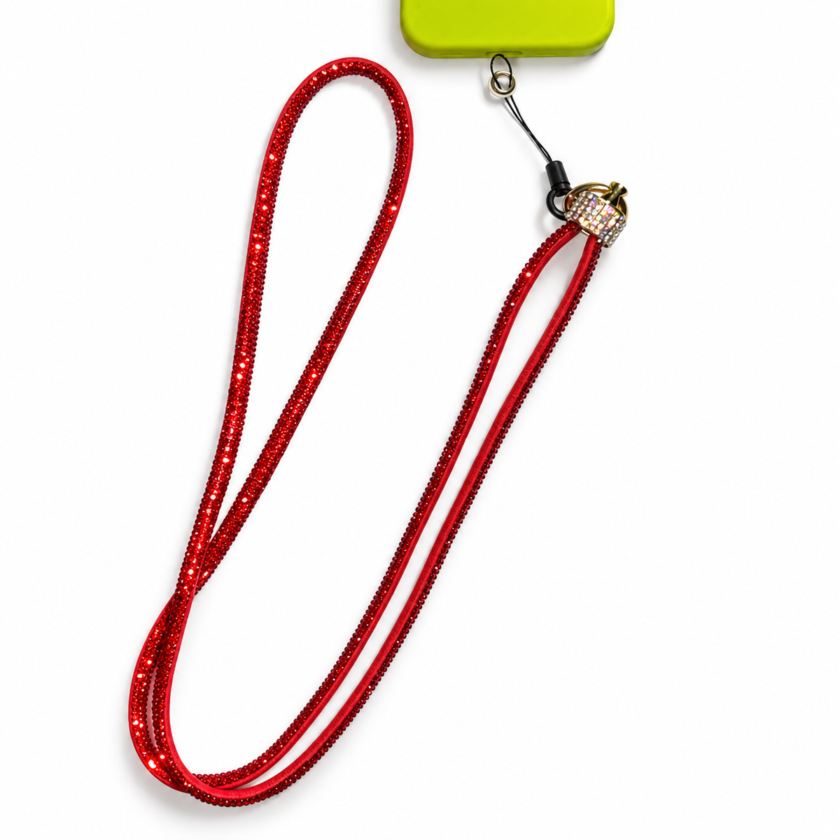 Red Rhinestone Phone Lanyard