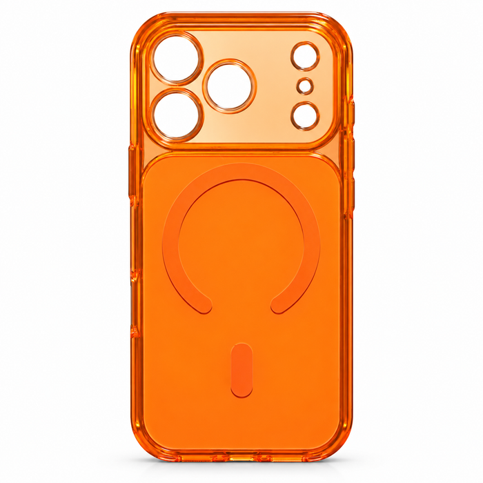 Orange MagSafe Case for iPhone 17 Pro – Transparent